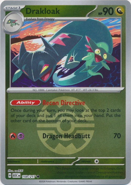 Ascended Heroes Drakloak #159/217 Pokeball Reverse Holo